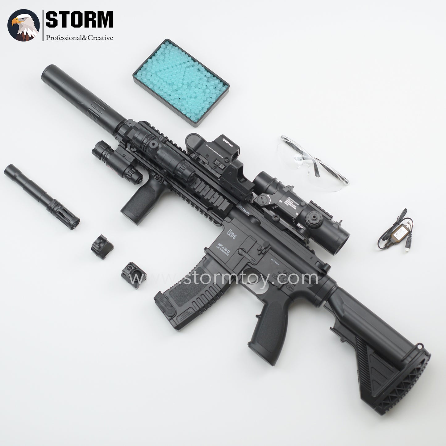 HK416D Gel Ball Blaster Toy Gun Full Accessories