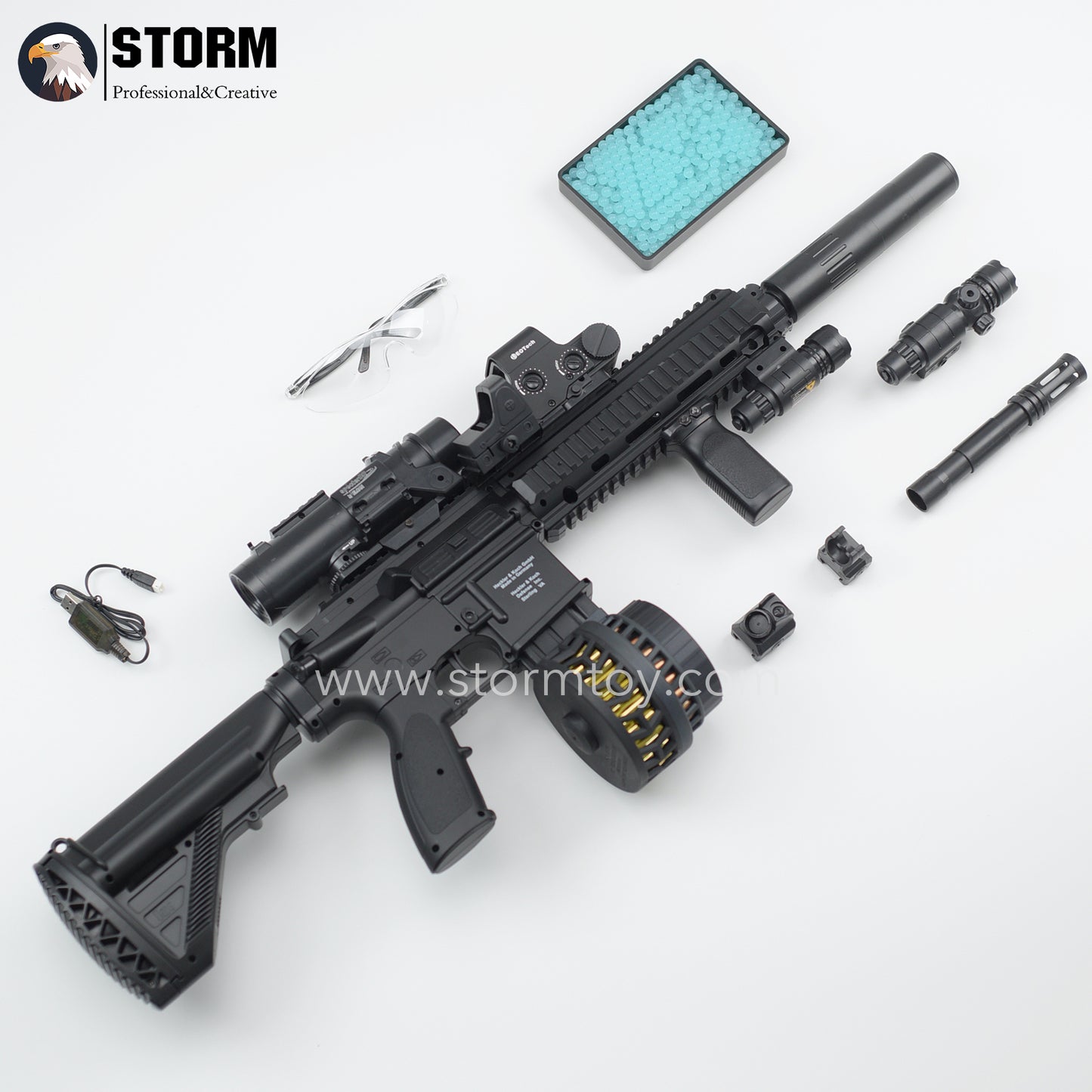 HK416D Gel Ball Blaster Toy Gun Full Accessories