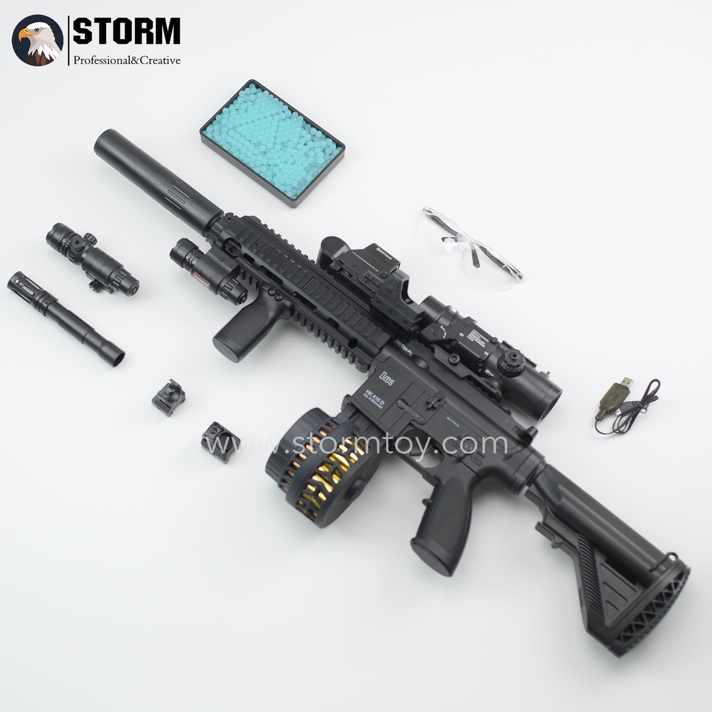 HK416D Gel Ball Blaster Toy Gun Full Accessories