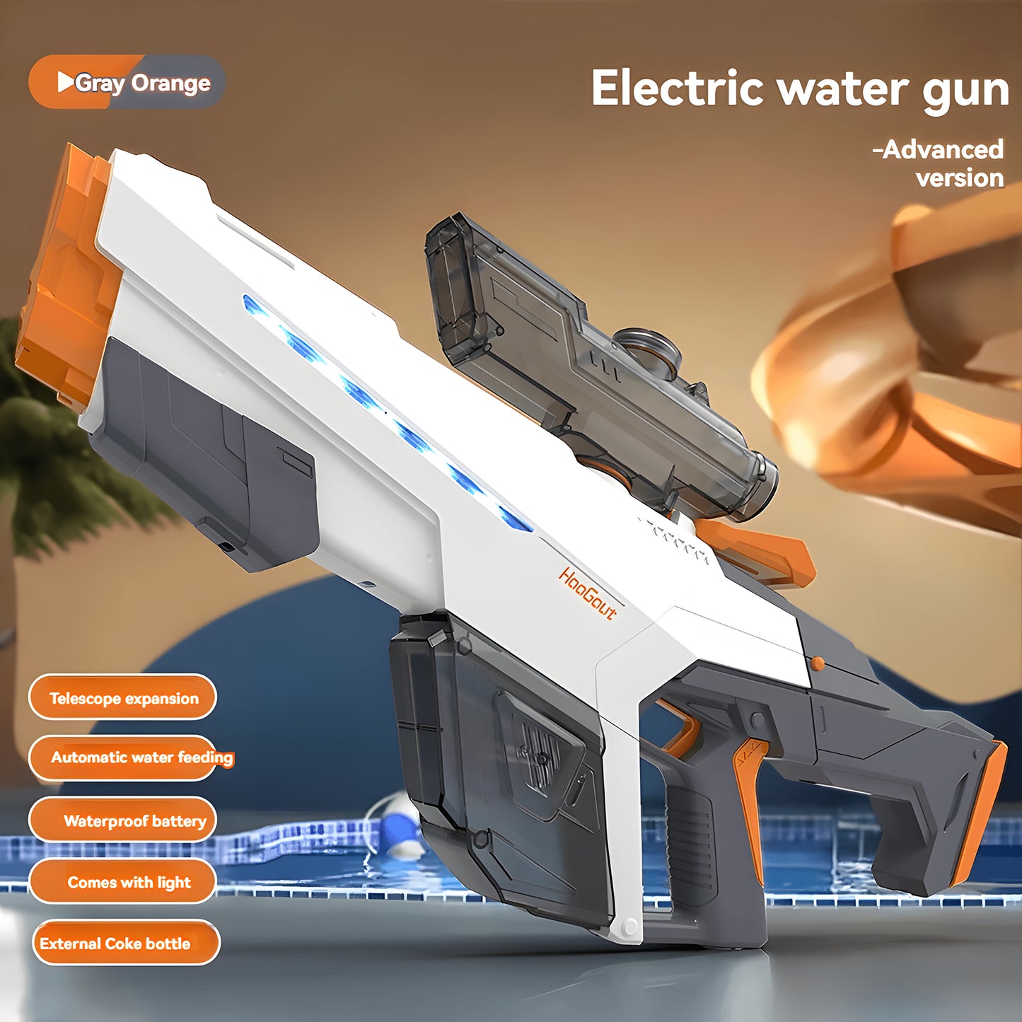 Semi-Automatic Electric Repeating Blue And White Water Gun