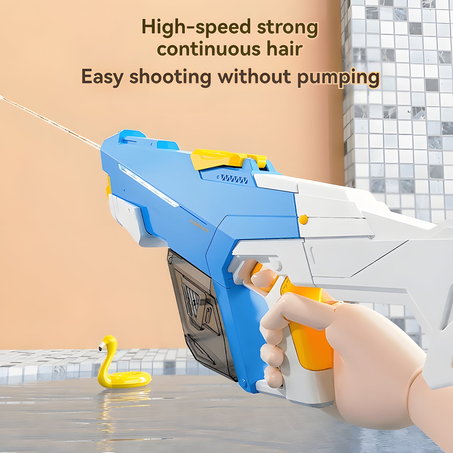 Semi-Automatic Electric Repeating Blue And White Water Gun