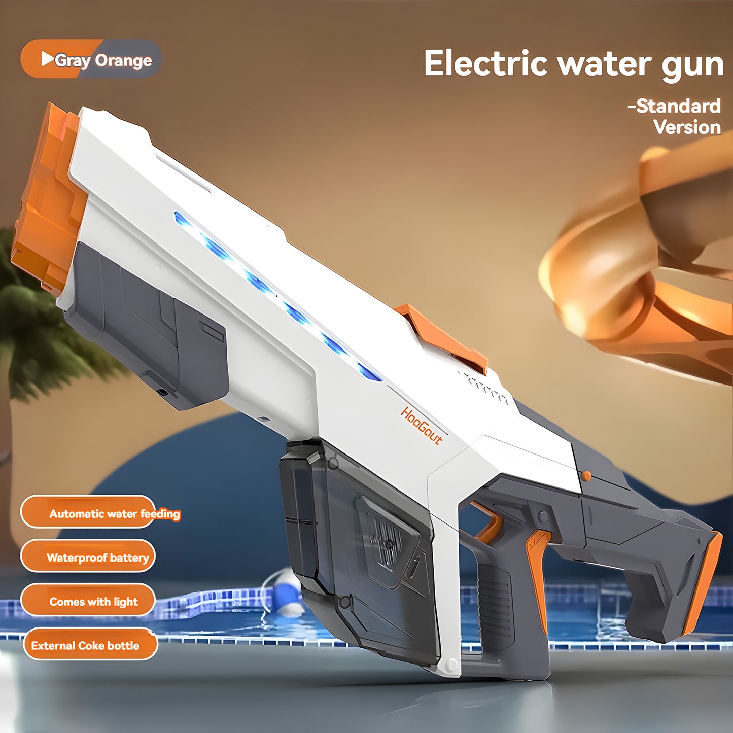 Semi-Automatic Electric Repeating Blue And White Water Gun