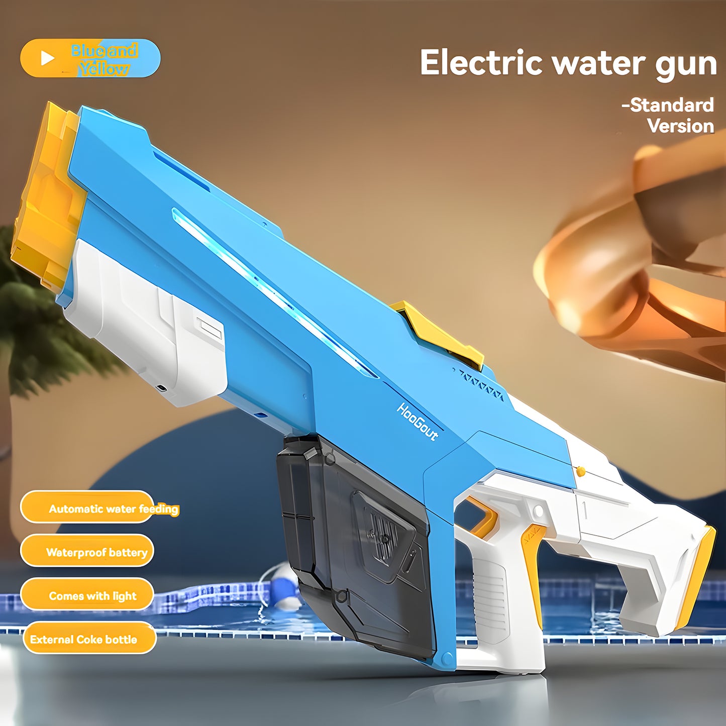 Semi-Automatic Electric Repeating Blue And White Water Gun