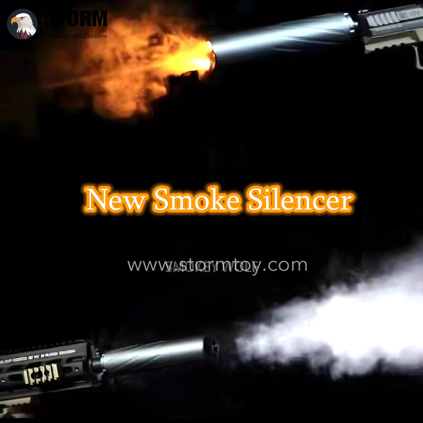 New Smoke Wolf Silencer For Both Gel blaster&Airsoft With 14mm Thread