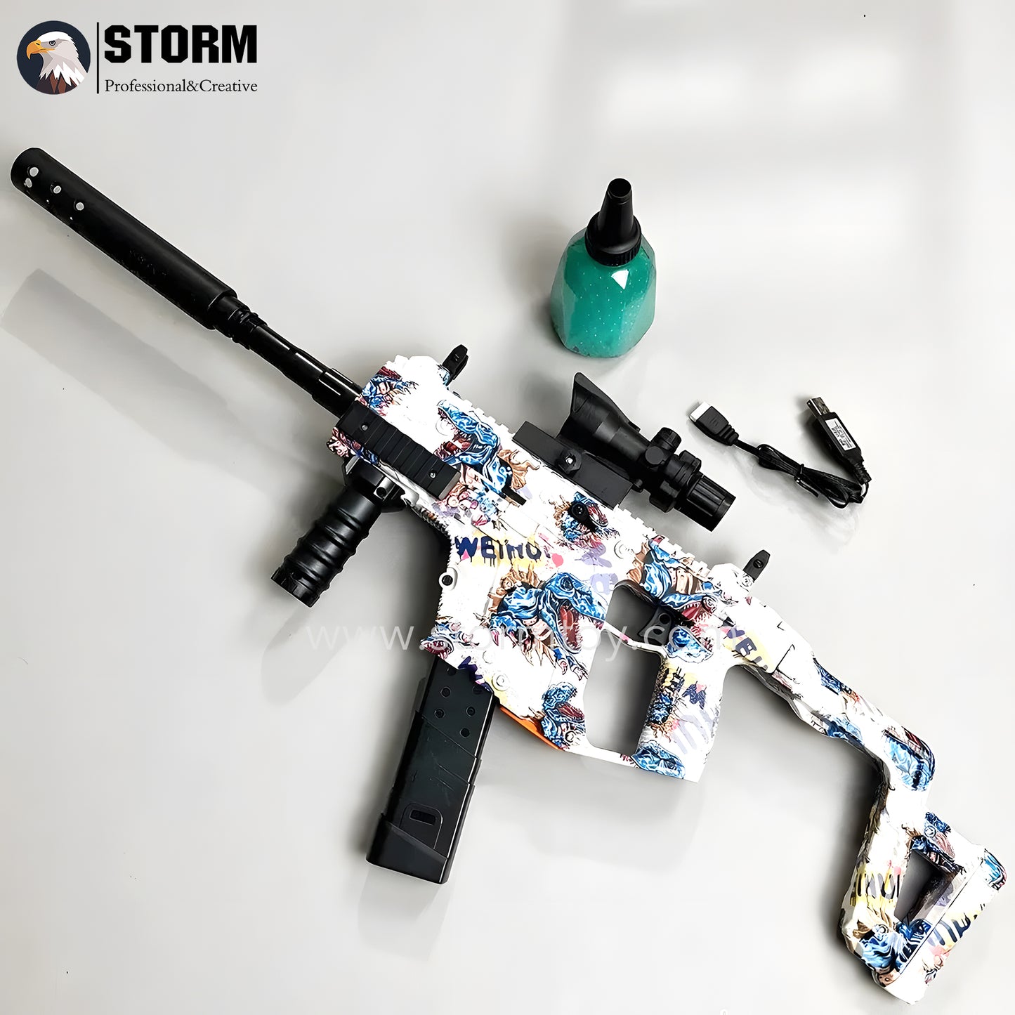 Exquisite Graffiti Vector Gel Blaster With Forward And Backward Movable Bolt